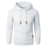 Men’s Jacquard Hooded Sweater – Long-sleeved Warm Solid Knit Hoodie