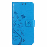 Butterfly Embossed Leather Flip Cover Protective Phone Case
