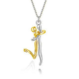 18K Love Hug Necklace, Couple Anniversary Valentine's Day Gift, Fashion Simple Temperament Clavicle Chain Pendant Necklace