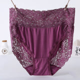 Plus Size Women's Lace Panties – High Waist Floral Lace Briefs (Pack of 2)