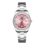 Women’s Quartz Calendar Watch with Waterproof Steel Strap