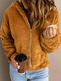 Women's Casual Hooded Long Sleeve Pullover Plush Jacket