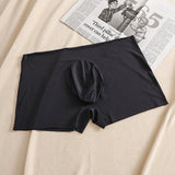 Summer New Ice Silk Men's Boxers, Mid Waist Solid Color Shorts (Pack of 2)