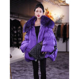 Fashion All-matching Fur Collar Cotton-padded Coat, Warm Quilted Jacket