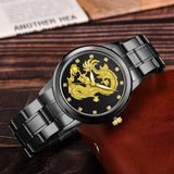 Golden Dragon Alloy Steel Band, Quartz Watch