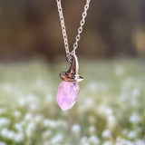 Retro Witch Hat, Amethyst Hexagonal Stone Necklace