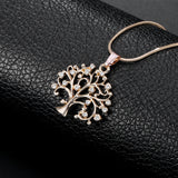 Women’s Multi-layer Tree of Life Necklace with CZ Zircon Pendant – Elegant Long Chain Jewelry Gift