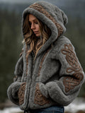 Women's Warm Hooded Zip-up Cardigan Sweater