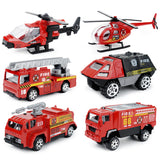 187 Mini Fire Military Special Police Alloy Car Model Set