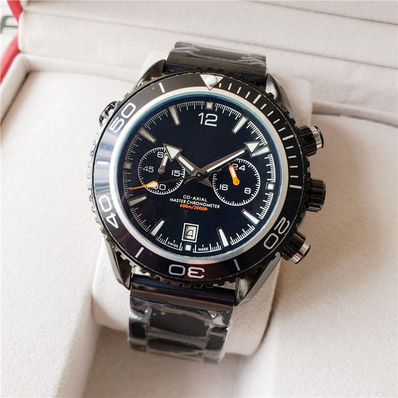 Simple Two Eyes Five Hands Calendar, Men's Quartz Watch