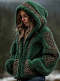 Women's Warm Hooded Zip-up Cardigan Sweater