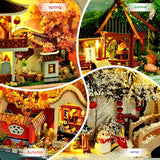 Handmade Model Toy, DIY Iron Box with Light Doll House