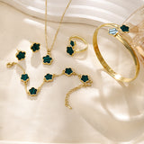 Jewelry Suit, Acrylic Bracelet Necklace Ring Stud Earrings