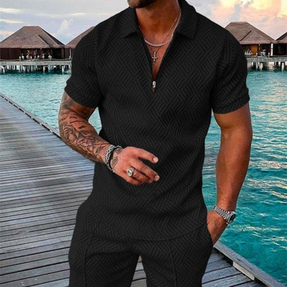 New Men's Summer Half Sleeve Top and Shorts, Casual Suit