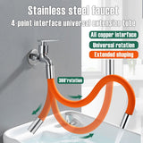 Faucet Extension Extender, Bathroom 360-degree Rotation Adjust Free Bending Faucet Splash-proof Universal Extension Tube