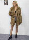 Fashionable Warm Fleece-lined, Women's Faux Fur Coat