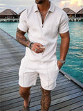 New Men's Summer Half Sleeve Top and Shorts, Casual Suit