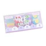 Summer Ice Cream, Colorful Eraser Set