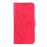 Butterfly Embossed Leather Flip Cover Protective Phone Case