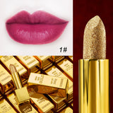 Velvet Matte, Non-stick, No Fade, Fashionable Shiny Gold Cup Powder Lipstick