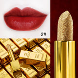 Velvet Matte, Non-stick, No Fade, Fashionable Shiny Gold Cup Powder Lipstick