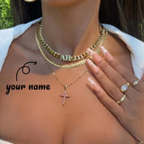 Creative Custom Letter English Name Necklace, Stainless Steel Choker Personalized Cuban Chain, Best Gifts Ideas