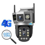 V380 3-Screen 4G Outdoor Household Smart Camera with 10x Zoom, Night Vision and HD Monitoring