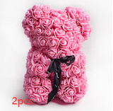 Valentine's Day Gift Rose Bear, Eternal Flower Rose Teddy Bear, PE Foam Toy for New Year's Eve