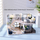 Handmade DIY Cottage House Building Model, Modern Style Attic, Children's Toy