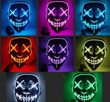Black V Halloveen Horror Glowing Mask