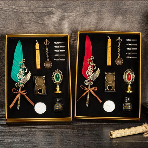 Calligraphy Quill Pen Fire Lacquer Seal Set