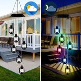 Outdoor Solar Wind Chime Lamp Hummingbird Butterfly Ball Garden Decoration