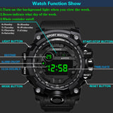 Men's Waterproof Sports Multifunctional Luminous Electronic Watch