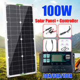30W 18V Semi-flexible Outdoor Solar Charging Panel, USB Phone Charger