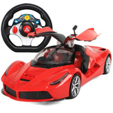 Door Openable Steering Wheel Charging Remote Control Racing Children's Sports Car, RC Toys