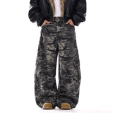 American-style Vintage Camouflage Machete-cut Jeans for Men