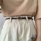 Retro Small Female Black Simple Thin Belt