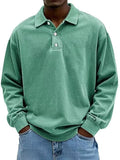 Men’s Fall Long-sleeve Polo Shirt – Casual, Breathable, Comfortable Solid High-quality Tee