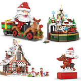 Castle Music Box Building Block Toy – Assembled Mini Bricks Gift Set