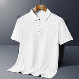 Men’s Seamless Ice Silk Polo Shirt, Short Sleeve Plus Size Summer Top
