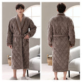 Winter Men's Bathrobe, Terry 3 Layer Flannel