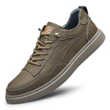 Men's Round Toe Board Sneakers, Microfiber Breathable Shoes
