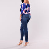 Shascullfites Melody High-waist Ripped Skinny Jeggings – Washed Stretch Denim Pants for Women