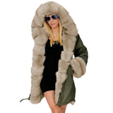 Cotton-padded Jacket, Hooded Fur Collar Coat