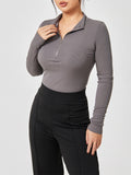 Fashion Long Sleeve Jumpsuit, Seamless Slimming Shapewear for Women's Romper
