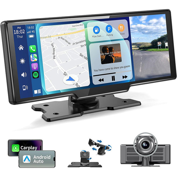 1026-inch Full Touch Screen All-in-one Car Navigation Device, Front and Rear Dual HD Recording, P Split Display