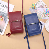 Touch Screen Mobile Phone Bag, Small Crossbody Shoulder Bags, Women's Long Wallet