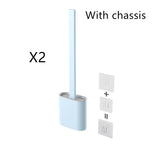 Creative Wall-mounted Soft Brush with Cover for Toilet Washing