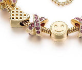 New Large-hole Beads, Color-retaining Gold-plated Women's Bracelet