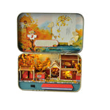 Handmade Model Toy, DIY Iron Box with Light Doll House